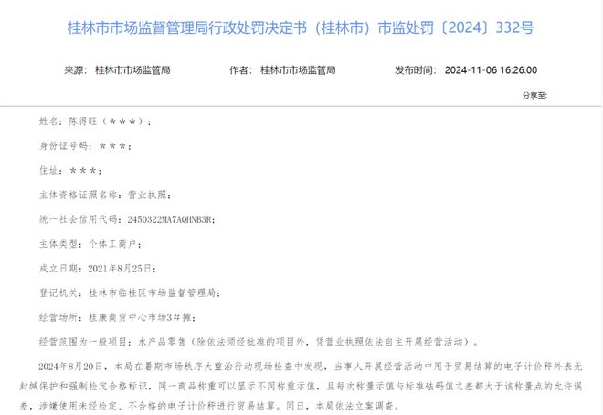 危害性！叠彩、临桂多个知名商店被通报处罚凯发K8国际娱乐损害老百姓权益、存在社会(图6)